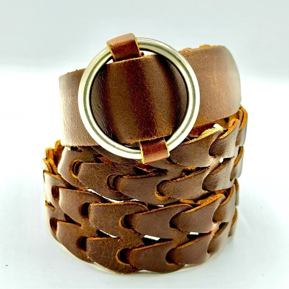Candies Like New Italian Brown Leather Belt, L/XL‎